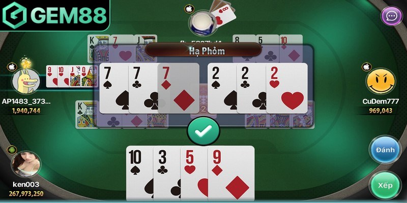 Sau lượt đánh cuối bet thủ hạ bài xác định kết quả