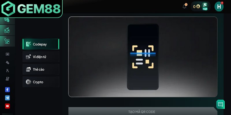 Nạp tiền qua mã QR tại Gem88 vô cùng nhanh chóng và dễ dàng