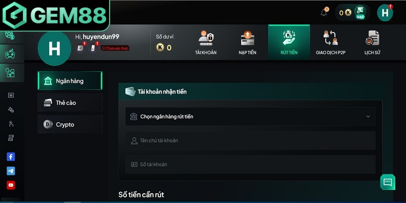 Thành viên cần hiểu rõ về điều kiện rút tiền trên hệ thống Gem88